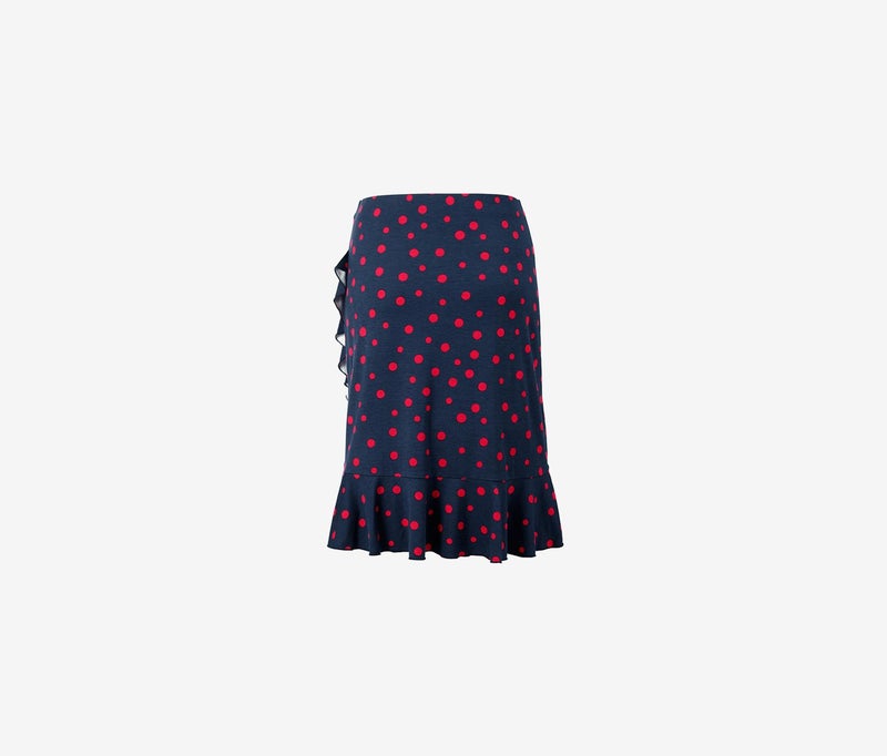 Tchibo Women Polka Dots Wrap Midi Skirt, Navy - Image 3